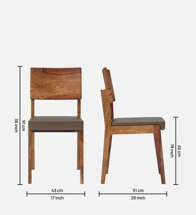 Solid Wood 6 Seater Dining Set In Reddish Walnut Finish