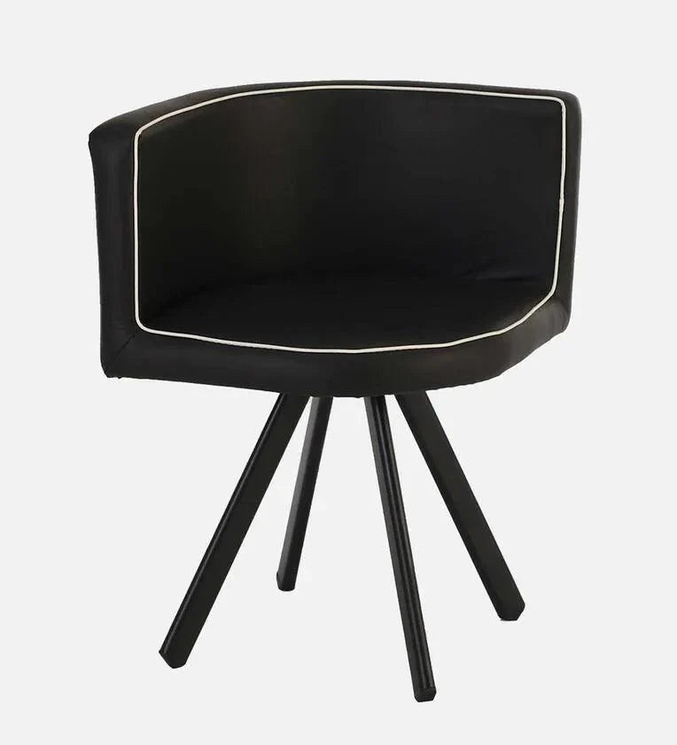 Jenna Metal 4 Seater Dining Set in Black Finish