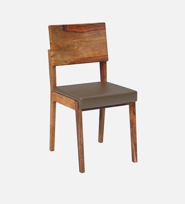 Solid Wood 6 Seater Dining Set In Reddish Walnut Finish