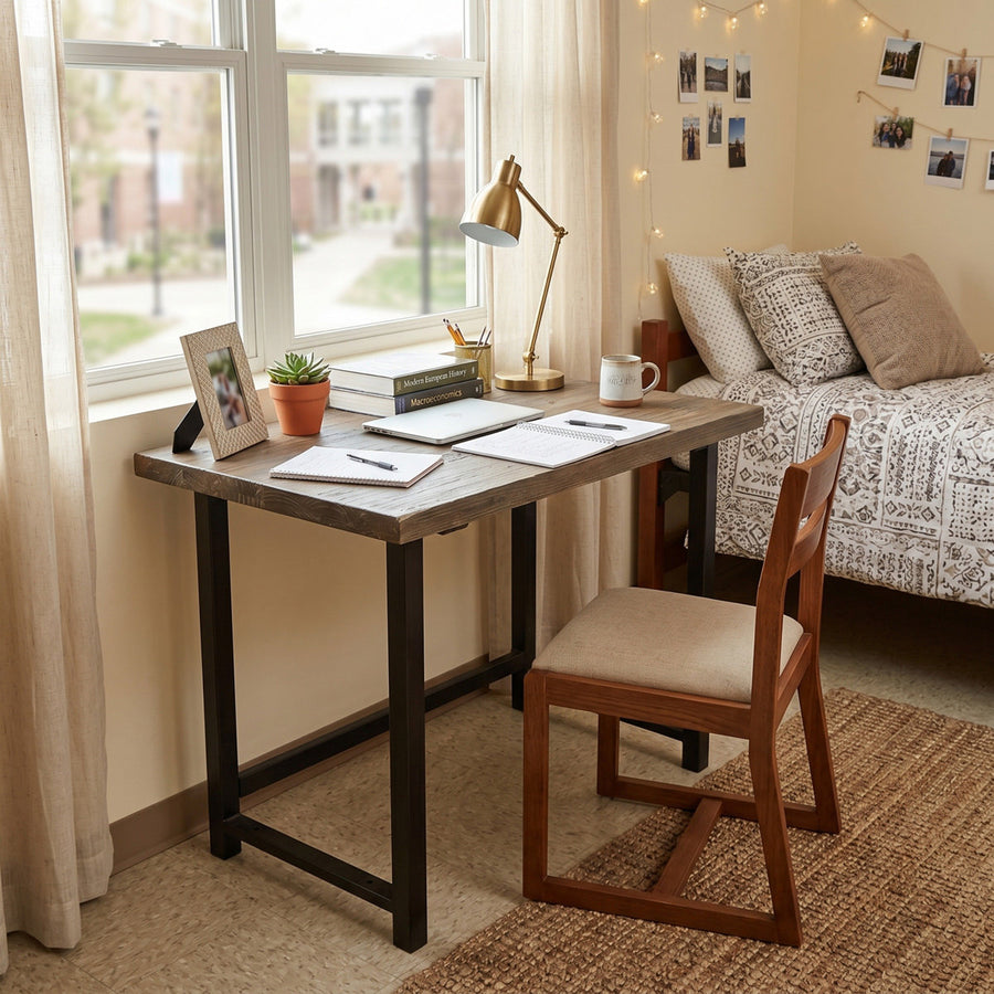 Rundell 32" W Solid Wood Writing Desk with Steel Frame