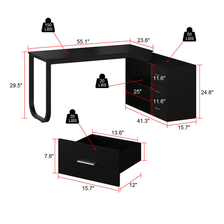 Stockseth L-Shaped Computer Desk