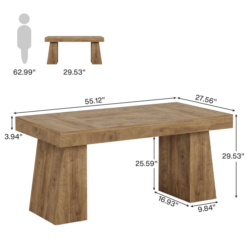Wolbach 55 Inches Executive Desk with Double Trapezoid Base