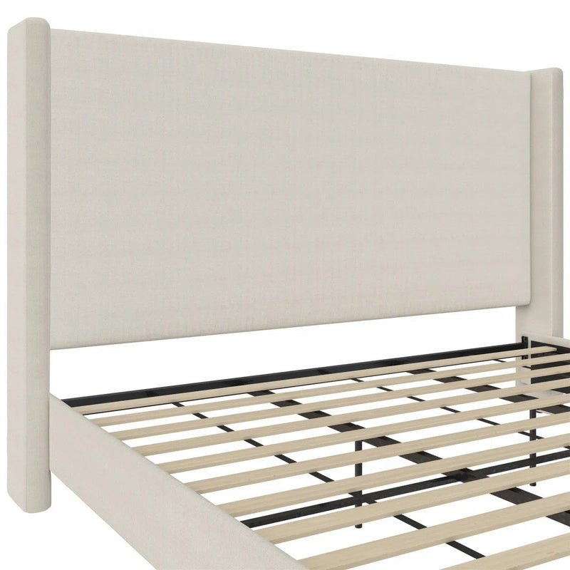 Ana King Upholstered Wingback Bed