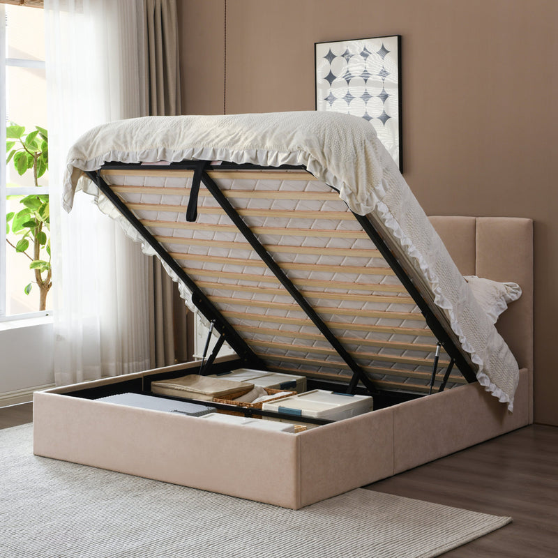 Juanetta Hydraulic Lift Up Storage Upholstered Platform Bed