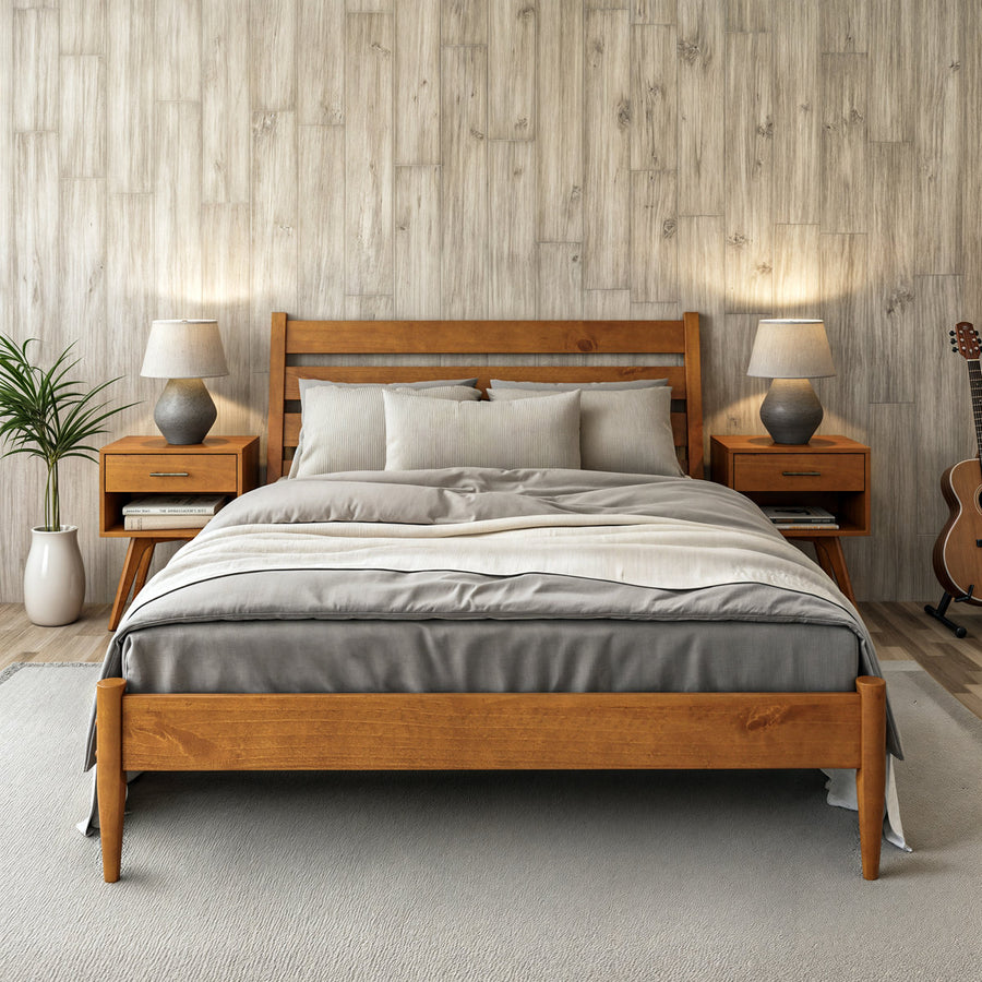 Ashlie Queen Size Solid Wood Bed