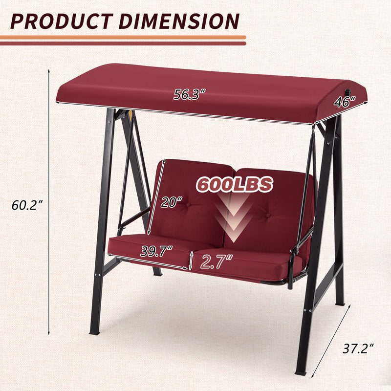 Gigette 2 Person Porch Swing with Canopy