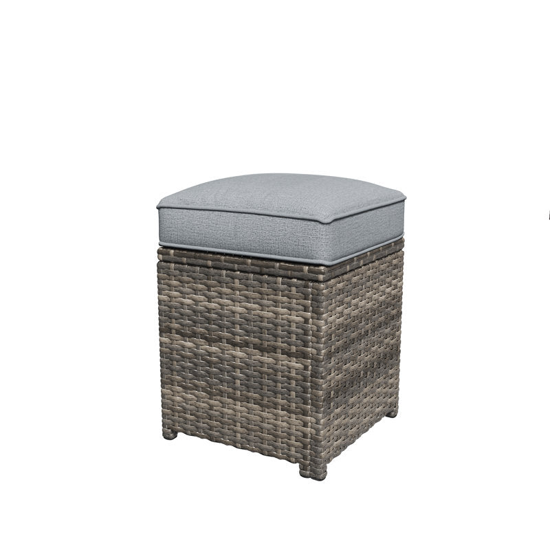Atvars 8-Person Wicker Outdoor Sectional Seating Group with Storage Ottomans