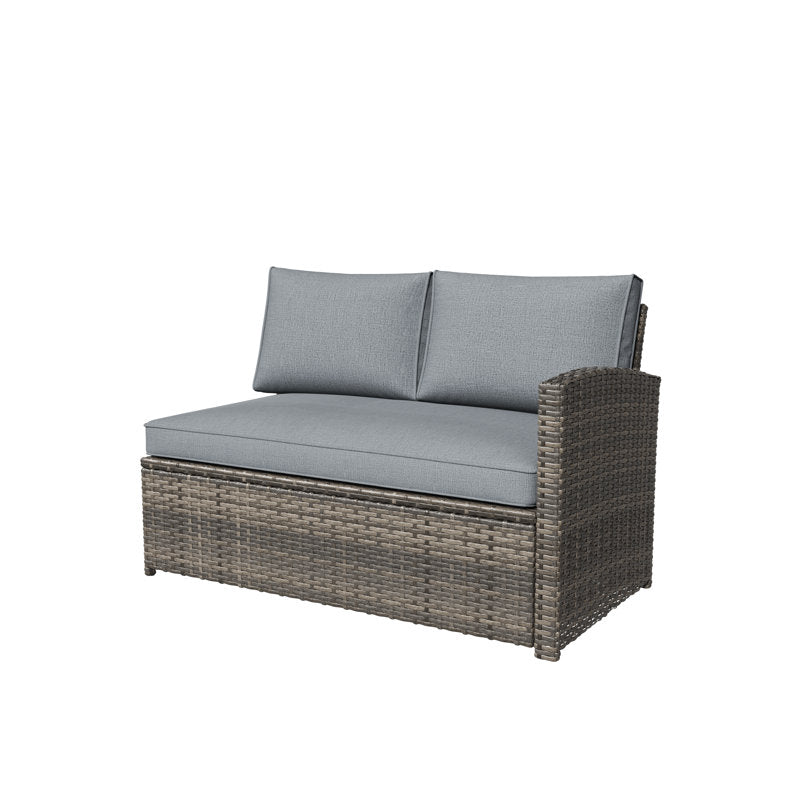 Atvars 8-Person Wicker Outdoor Sectional Seating Group with Storage Ottomans