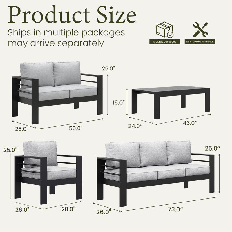 Alturas Searl Product 7 - Person Outdoor Seating Group with Cushions