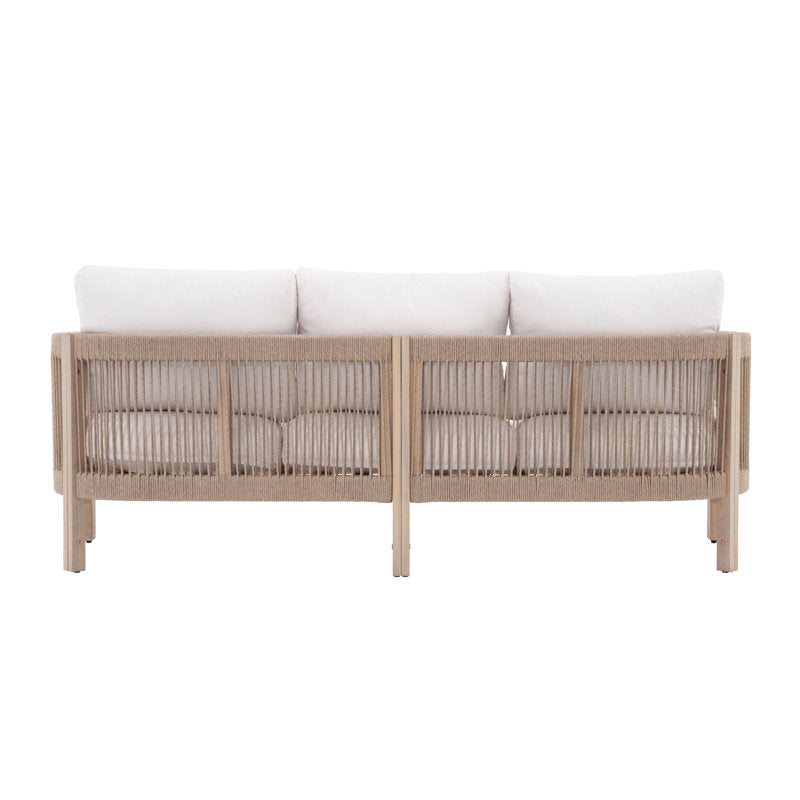 Clorie 4-Pieces Solid Wood Outdoor Sofa Seating Group with Cushions