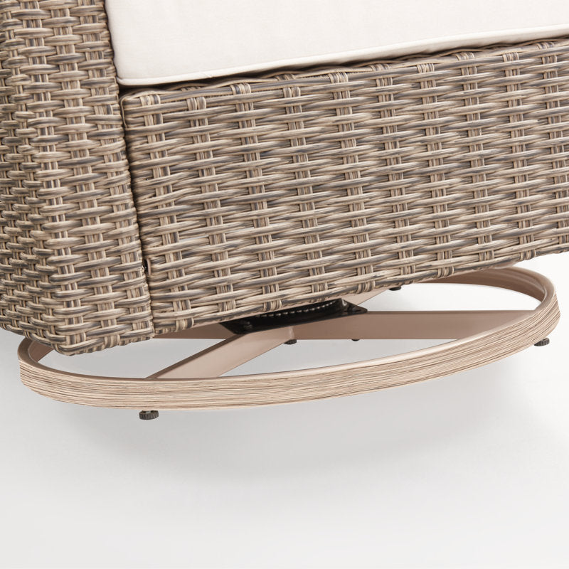 5 Pieces Outdoor Patio Furniture Set, Rattan Wicker Lounge Chairs Sets With Ottomans