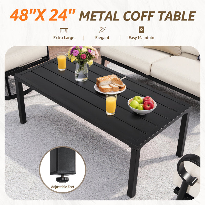 4-Piece Classic Outdoor Conversation Set with Swivel Rocking Chairs, Loveseat and Coffee Table