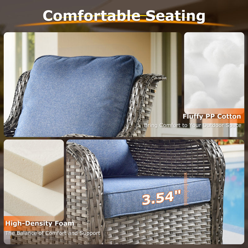 Tommy 6 Piece Wicker/Rattan Sofa Seating Group with Cushions