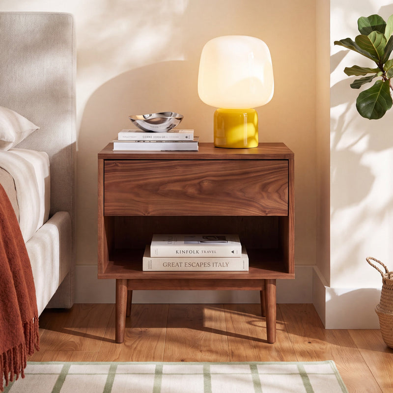 Indra 22" H 1-Drawer Wood Nightstand