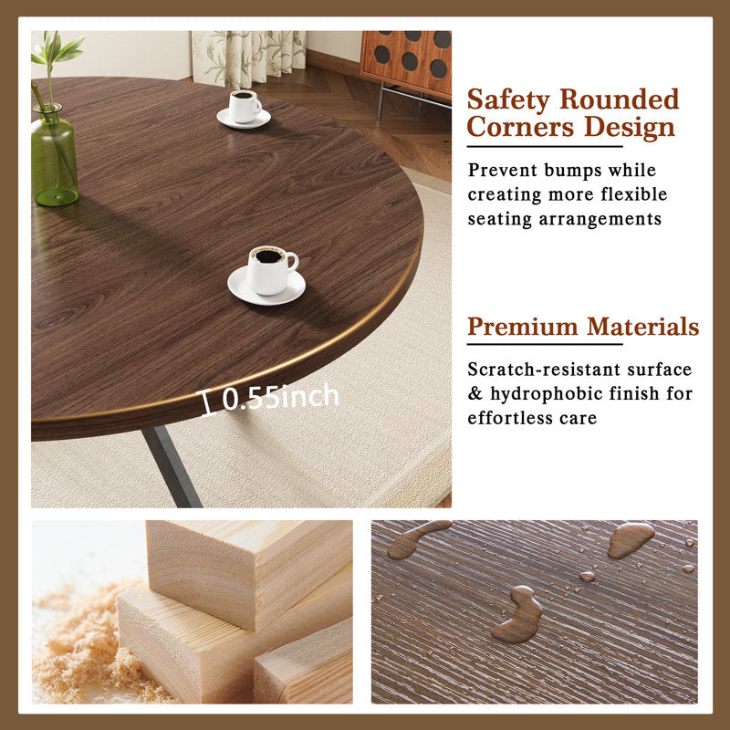 42-Inch Round Dining Table with Storage Shelf