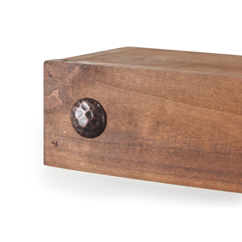2-Piece Rustic Reclaimed Pine Wood Wall-Mounted Floating Shelf