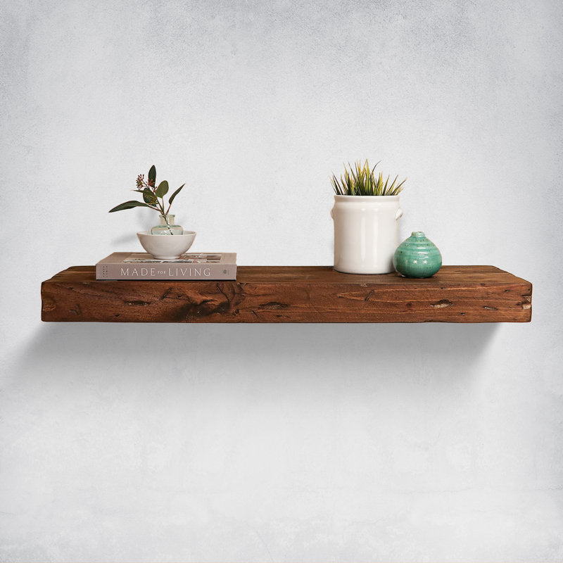 Jesher Solid Pine Wood Floating Shelves (Set of 2)