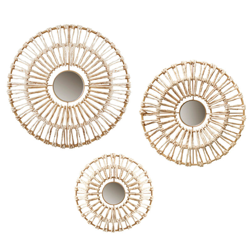 Round Mirrored Wall Décor Set (3-Piece)