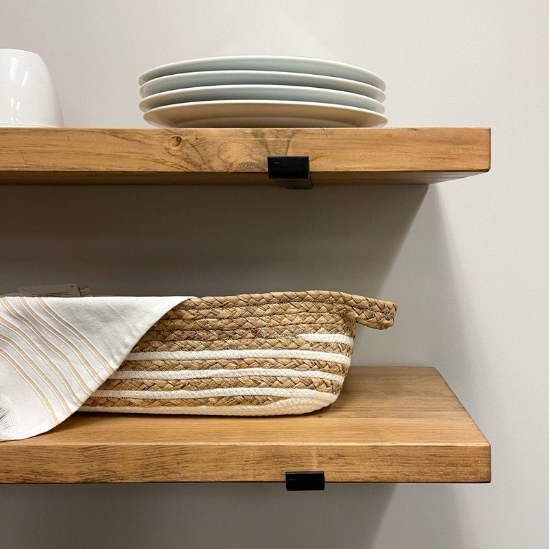 Calheme Rustic Shelves with J Brackets (Set of 2)