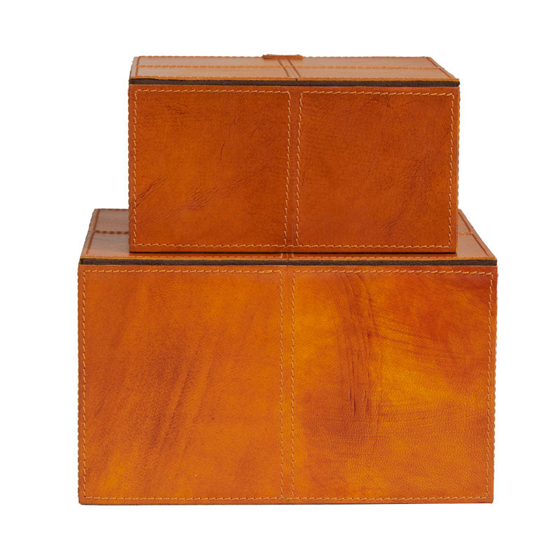 Brownsburg 2 Piece Handmade Faux Leather Decorative Box Set