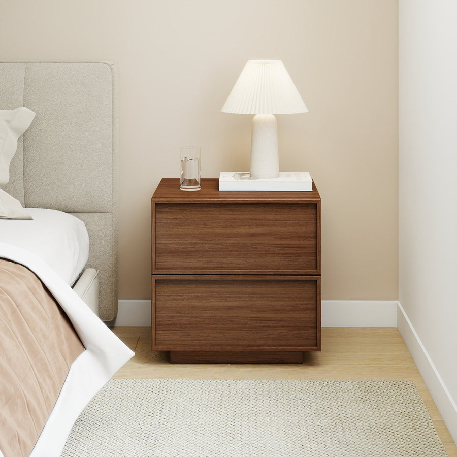18.9" W Wooden Nightstand with 2 Drawers (Set of 2)
