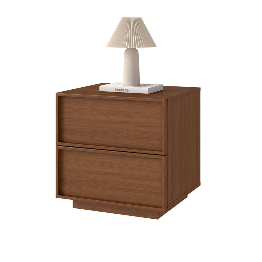 18.9" W Wooden Nightstand with 2 Drawers (Set of 2)