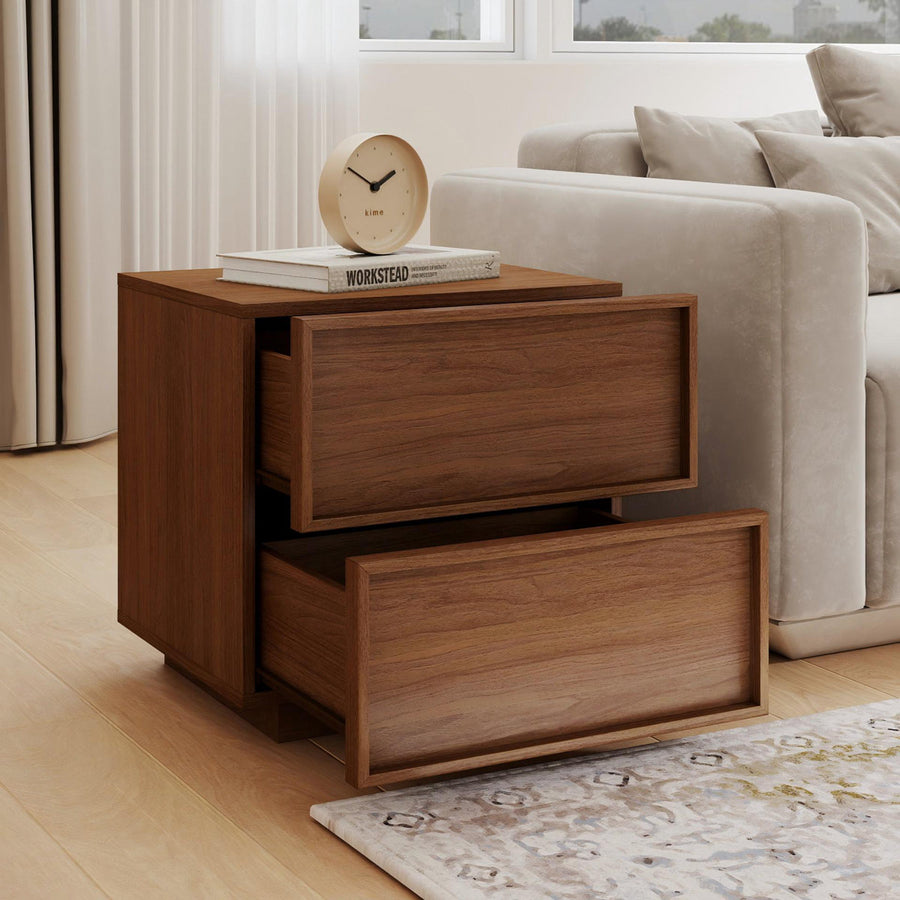 18.9" W Wooden Nightstand with 2 Drawers