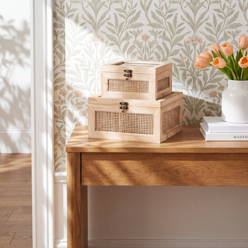 2 Piece Manufactured Wood Decorative Box Set