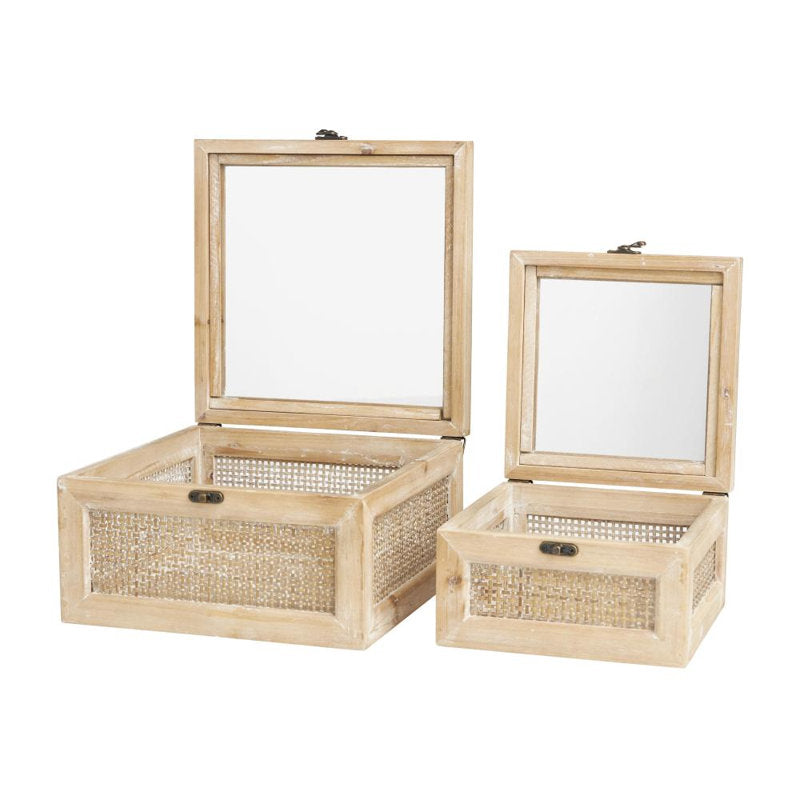 2 Piece Manufactured Wood Decorative Box Set