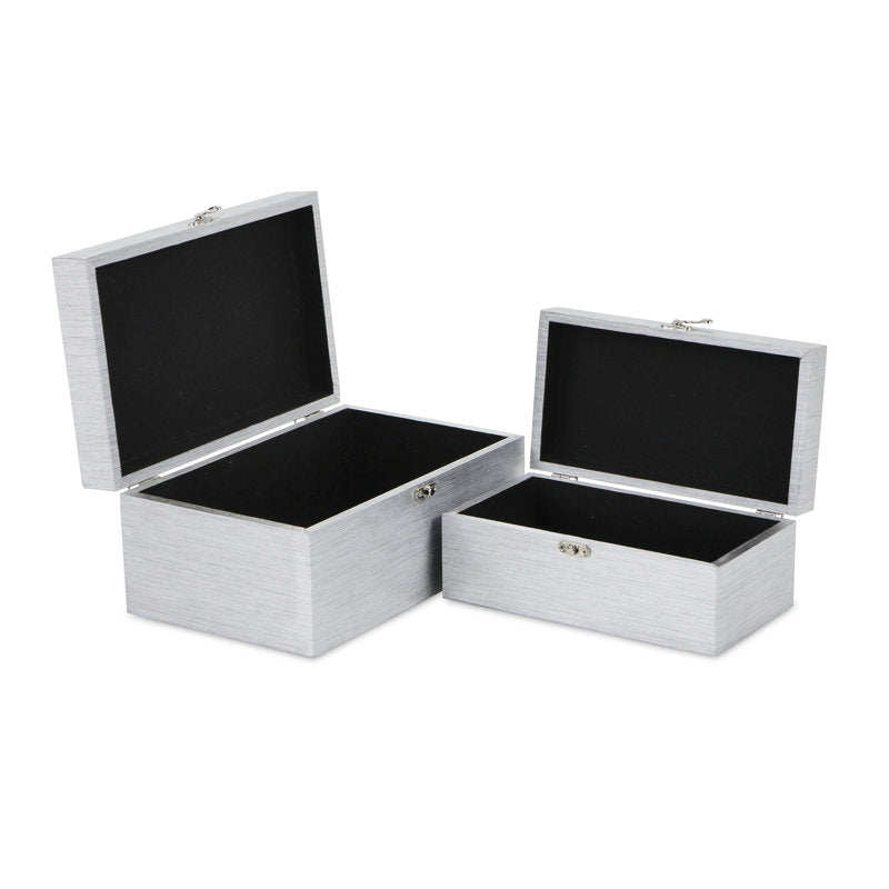 2 Piece Faux Leather Decorative Box Set