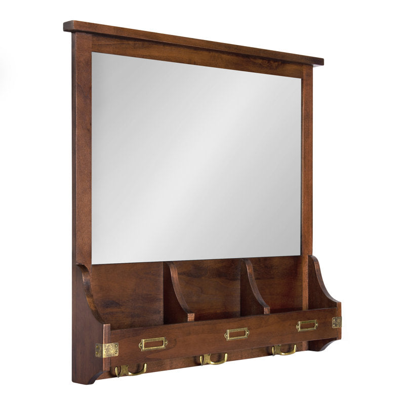 Atkins Solid Wood Wall Organizer with Key Hooks