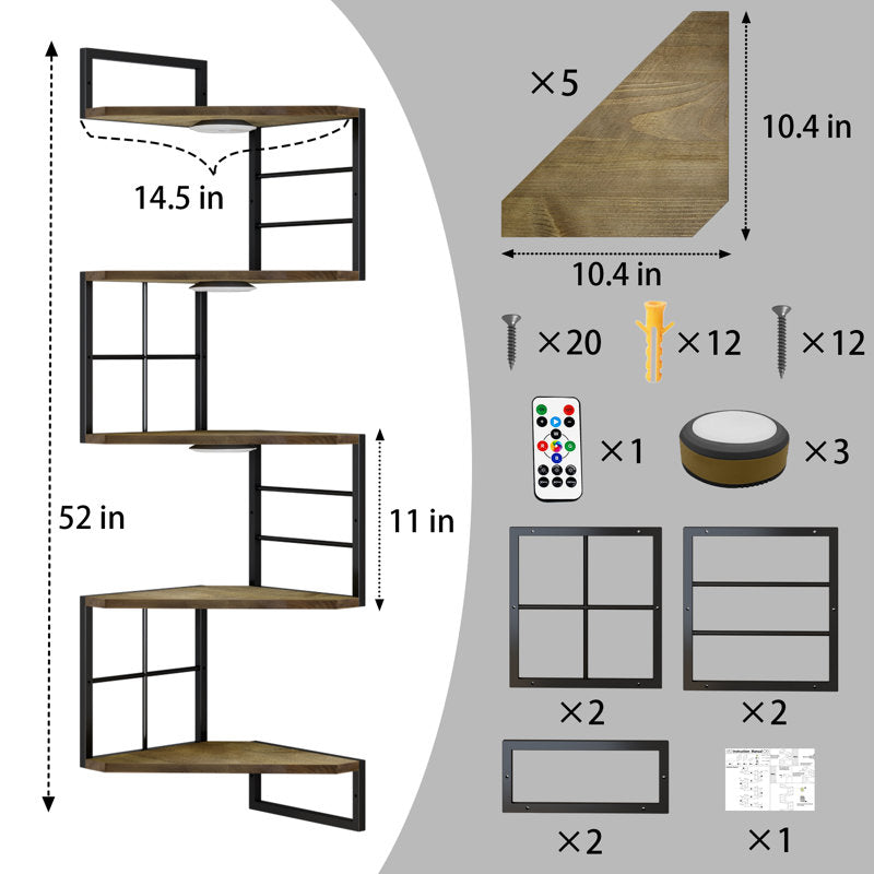 Floating Corner Shelves With Light