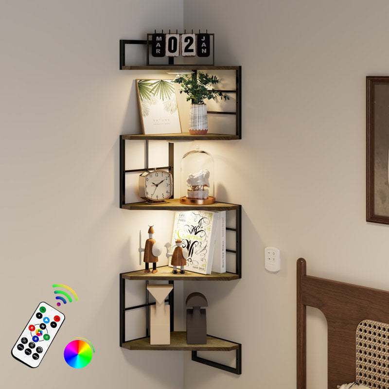 Floating Corner Shelves With Light