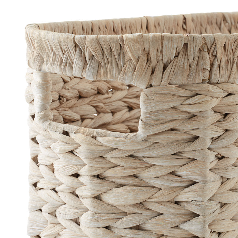 Magazine Holder Storage Basket with Handles - Whitewash - Bathroom Bin