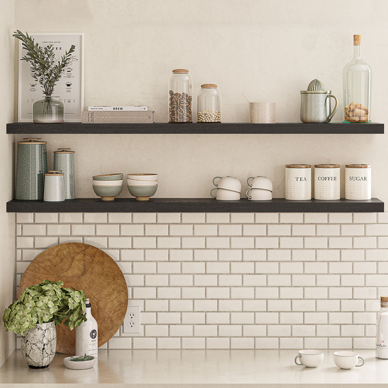 Miami 60" Floating Shelves, Long Wall Mounted Wood Shelves, 8" Depth