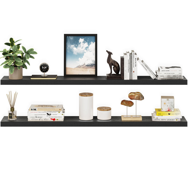 Miami 60" Floating Shelves, Long Wall Mounted Wood Shelves, 8" Depth