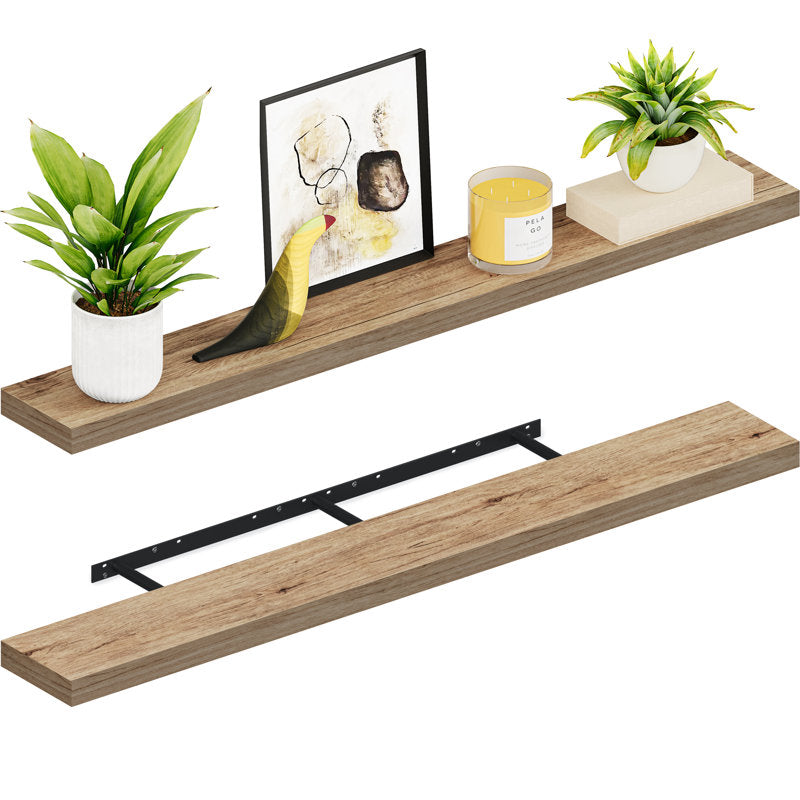 Miami 60" Floating Shelves, Long Wall Mounted Wood Shelves, 8" Depth