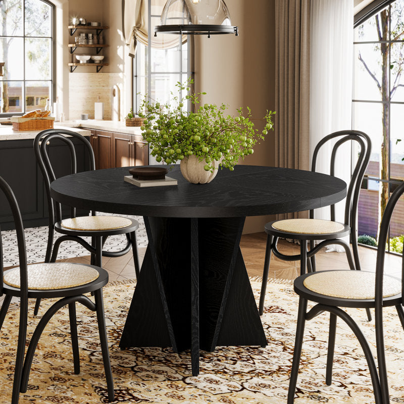 47.2" Round Pedestal Dining Table, Seats 4
