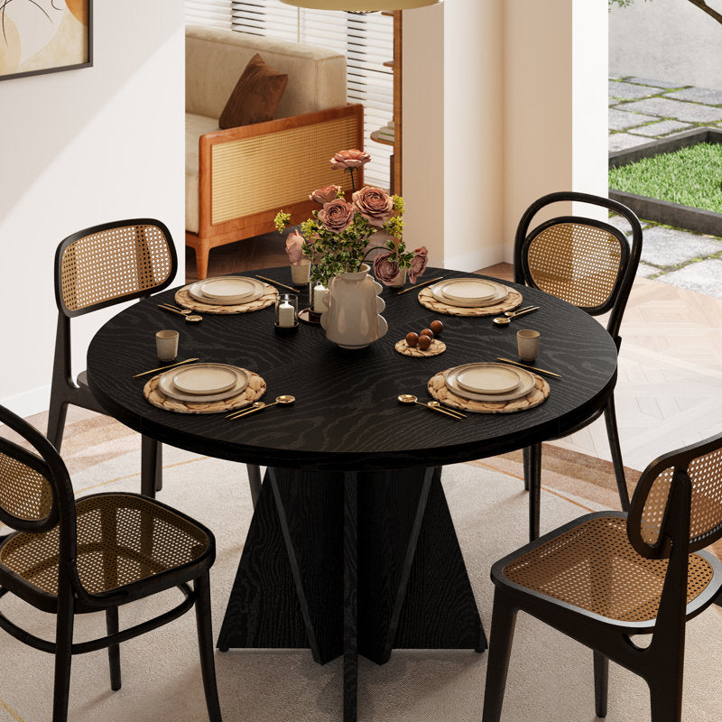 47.2" Round Pedestal Dining Table, Seats 4