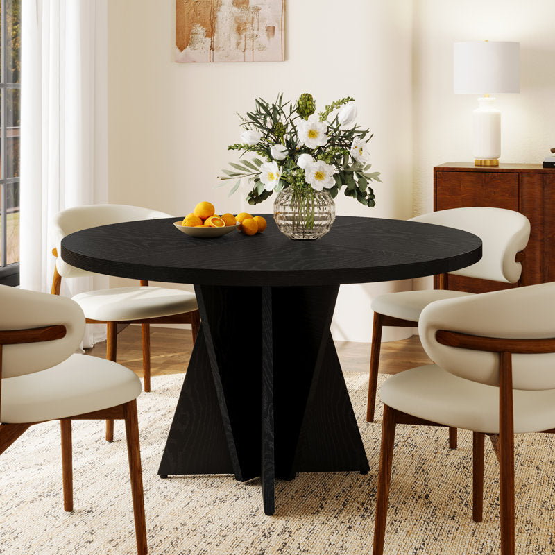 47.2" Round Pedestal Dining Table, Seats 4