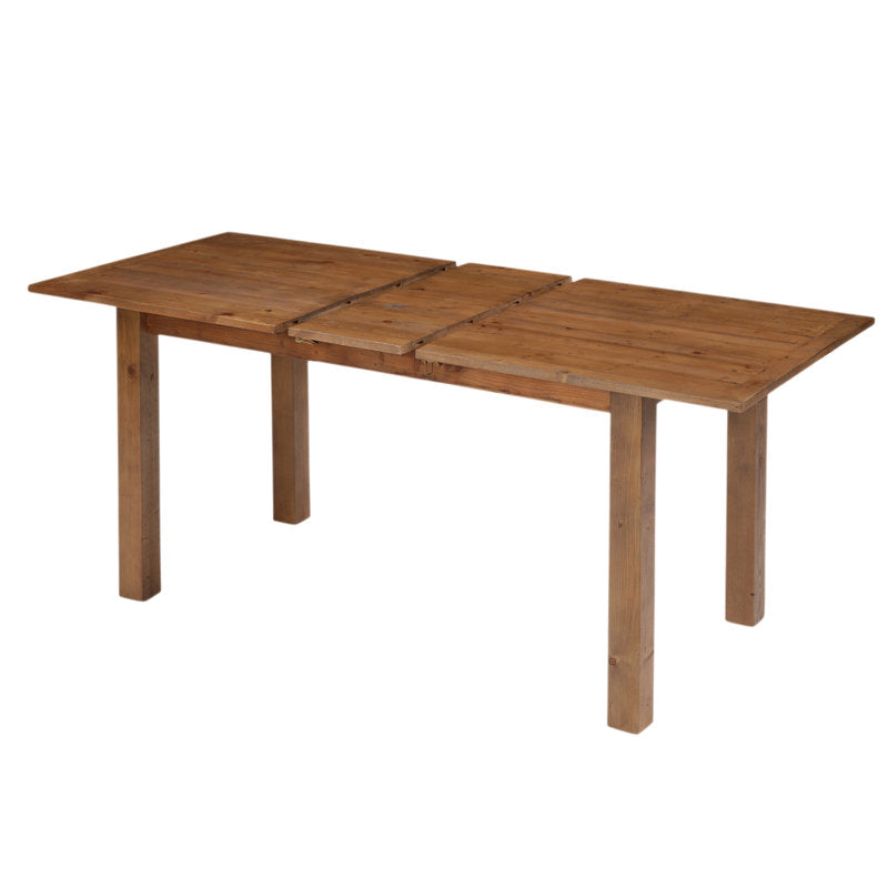 Rectangular Extendable Solid Reclaimed Pine Dining Table, Seats 4-6
