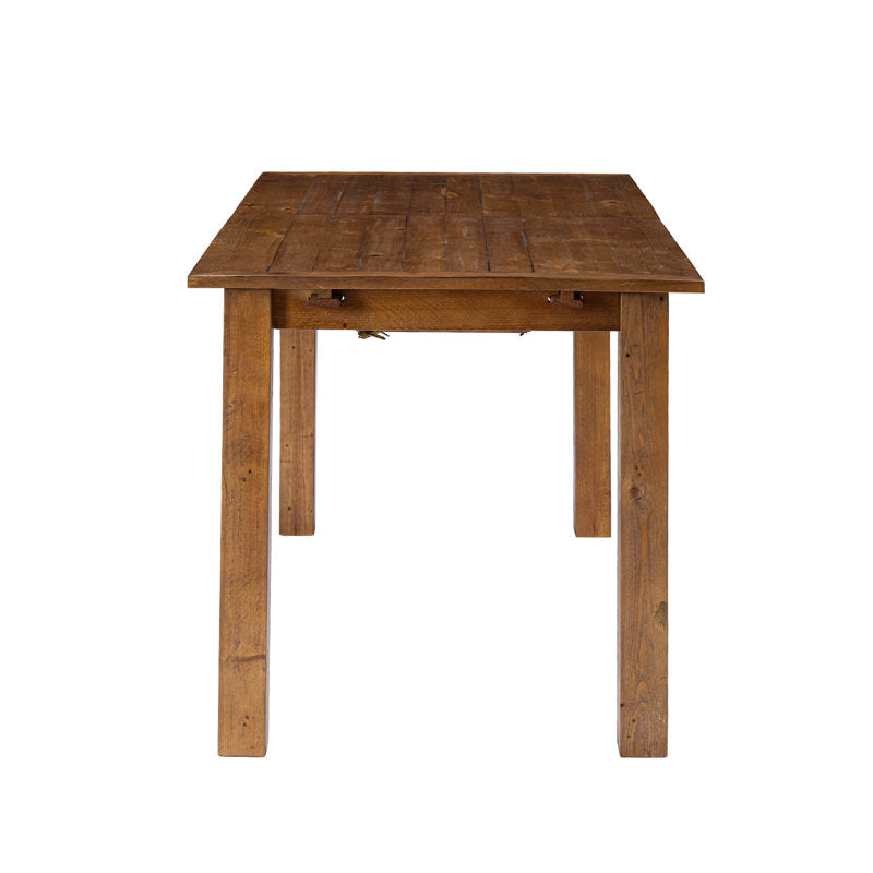 Rectangular Extendable Solid Reclaimed Pine Dining Table, Seats 4-6