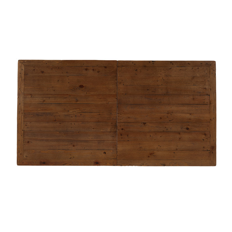 Rectangular Extendable Solid Reclaimed Pine Dining Table, Seats 4-6