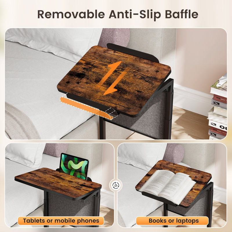 Adjustable Swivel C-Side Table with Height Control