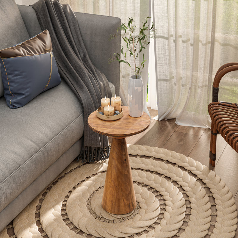 Bozovich Solid Wood Pedestal End Table