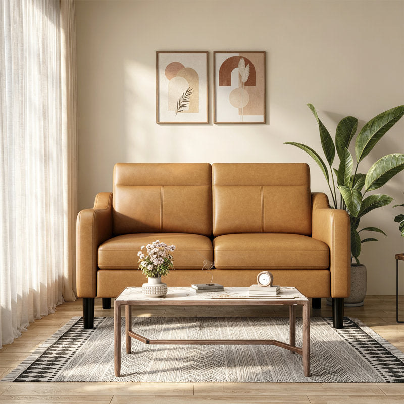 Lambertville Modern Loveseat with Side Table & Charging Station