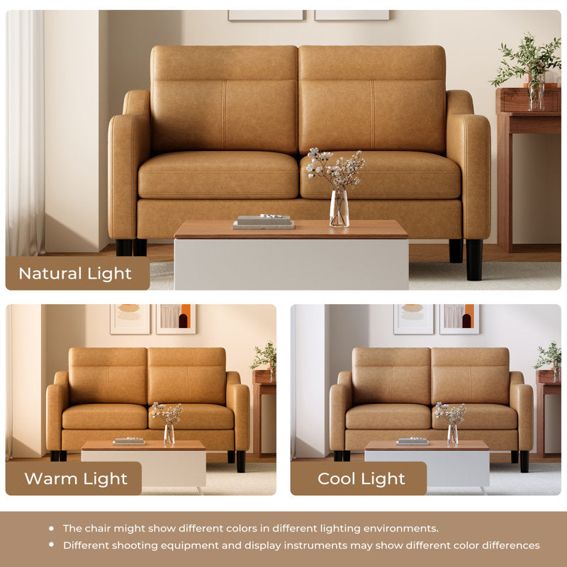 Lambertville Modern Loveseat with Side Table & Charging Station