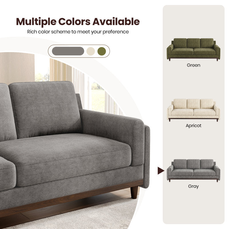 87'' Waterproof Chenille 3-Seater Upholstered Sofa