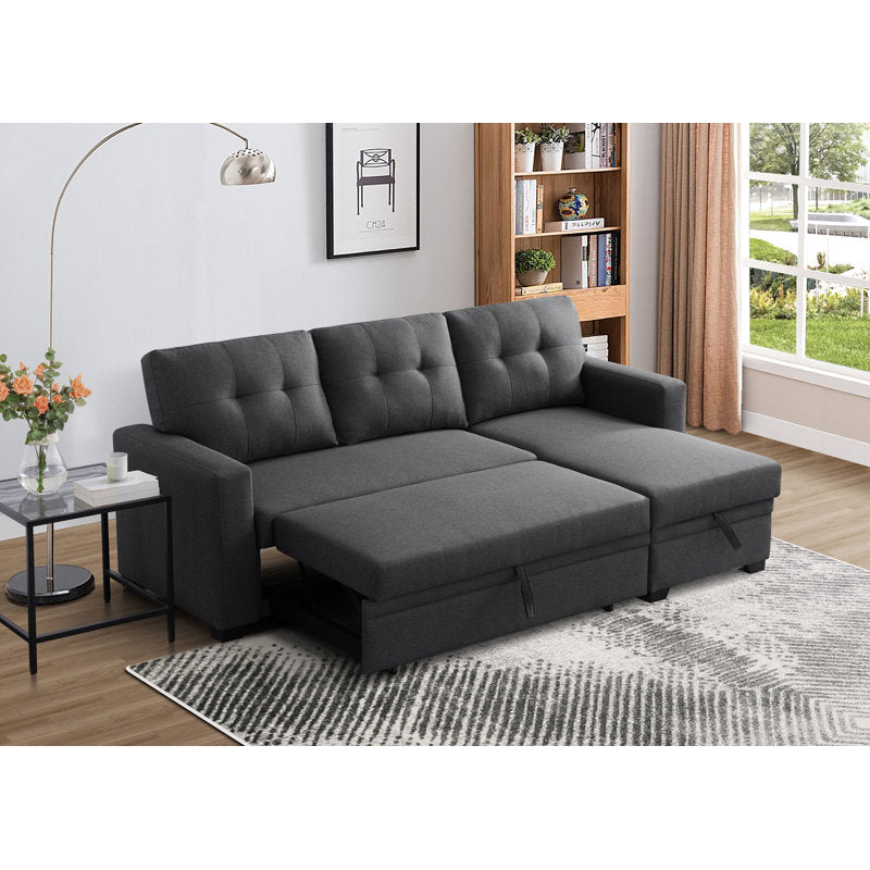 3-Piece Pull-Out Sofa Bed With Reversible Storage Chaise