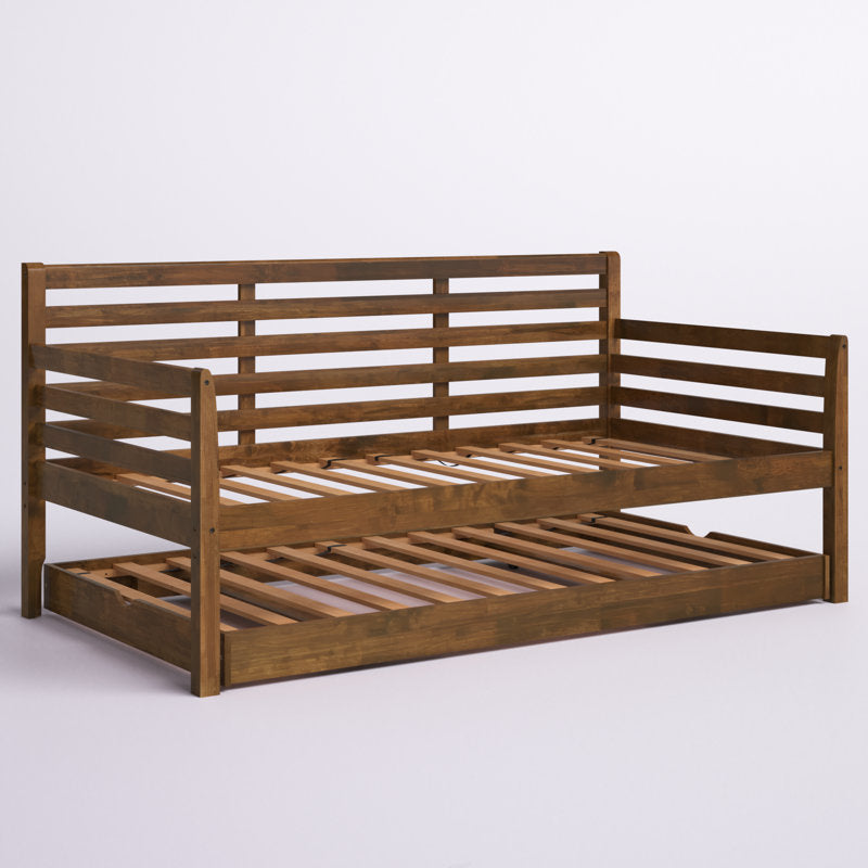 Alexz Wood Daybed with Pop Up Trundle Bed, Mattresses Not Included